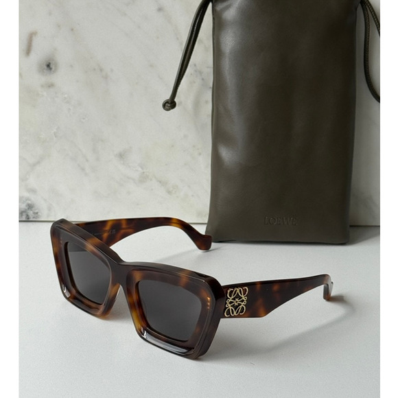 NEW Loewe LW40145F Anagram Cat Eye Sunglasses Brown Havana - Picture 1 of 8
